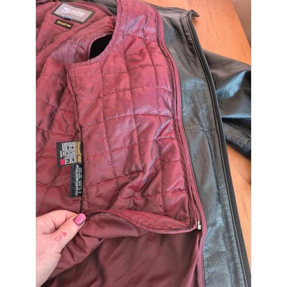 Wilsons Leather Vintage coat‎ womens size large black with removable Thinsulate - Picture 5 of 7